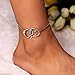 Produktbild Yean Boho Anklet Heart Ankle Foot Chain Beach Foot Jewelry for Women and Girls (silber)