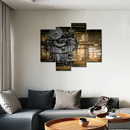 Steampunk Wall Art Machine Old Factory Painting Pictures Print On Canvas Architecture The Picture For Home Modern Decoration Piece #TOP4