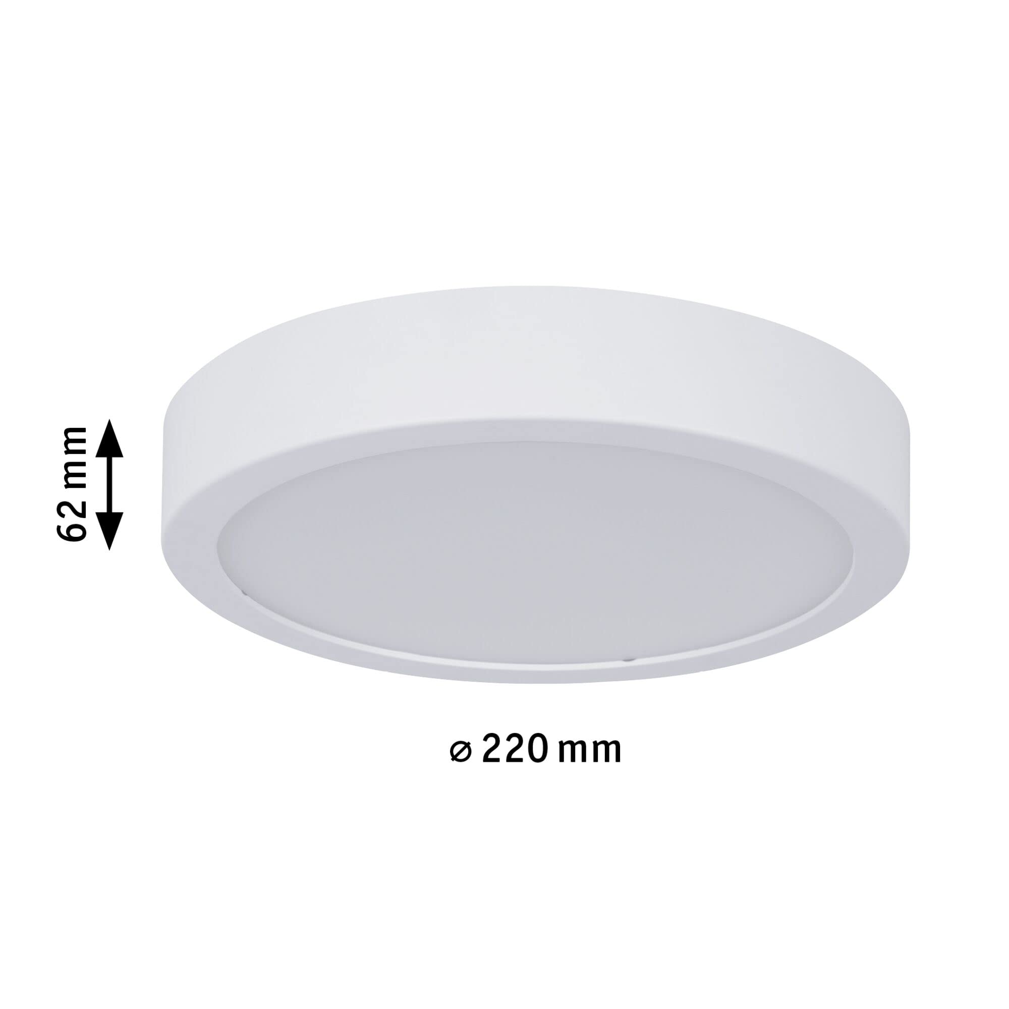 Paulmann 78924 Panel de luz de techo LED Aviar IP44 redondo 220mm 4000K Blanco incl. 1x13 Watt regulable Panel de luz plástico