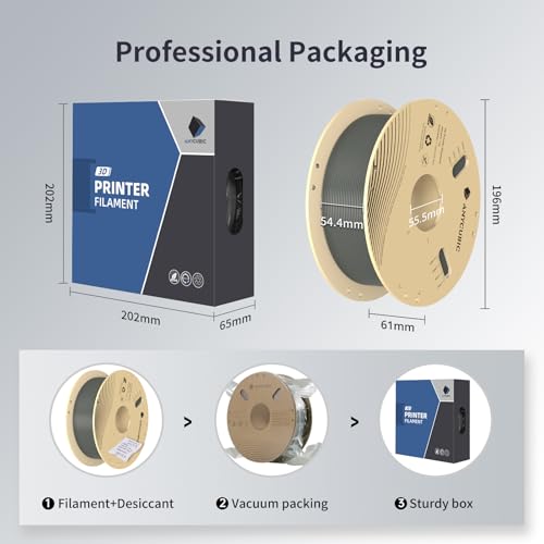 Image of ANYCUBIC 3D Printer Filament PLA 1.75mm, FDM Printer Filament 1kg Spool (2.2 lbs), Dimensional Accuracy + /- 0.02 mm (1kg, Texture Grey)
