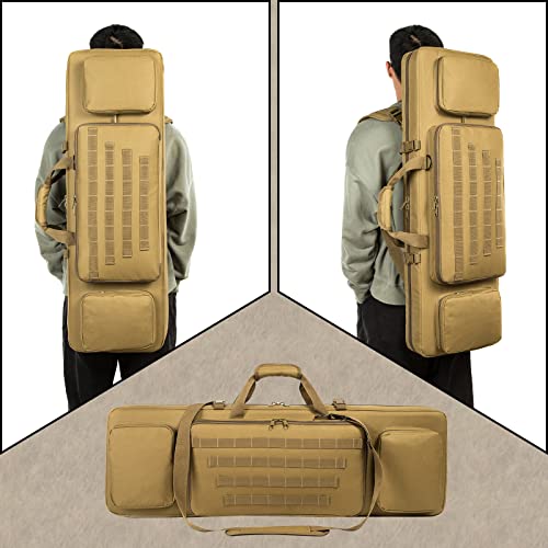 Classic Tactical Double Long Rifle Case Pistol Gun Bag With Bullet Shoulder Strap Carrying Handgun Rifle Case For Hunting Shooting(Khaki, 42''-Fits Up To 40'') #TOP6