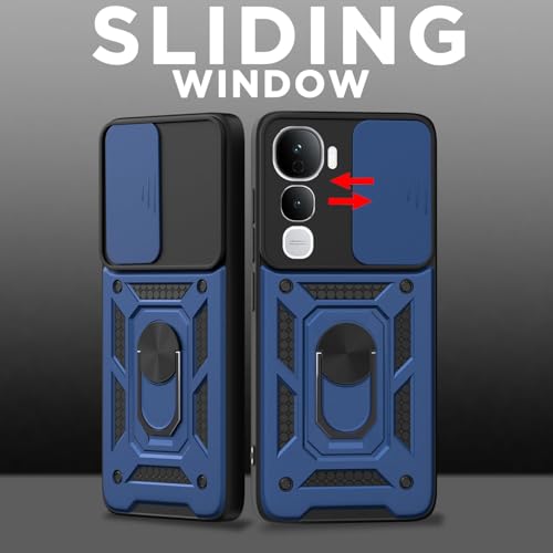 Image of AIBEX Back Cover for Vivo Y400 Pro 5G | D10 Tough Armor Case | Sliding Camera Shield | 360 Protection | Kickstand Ring Holder | Military-Grade Bumper Case