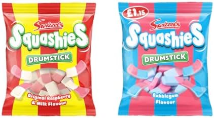 Squashie Drumstick Soft Candy Chews – 2-Pack BUNDLE | Vareity of flavours | Imported from UK – Pick Your Favorite Flavours (Squashie Drumstick Soft Candy Chews – Original + Bubblegum – 2 Pack – Imported from UK)
