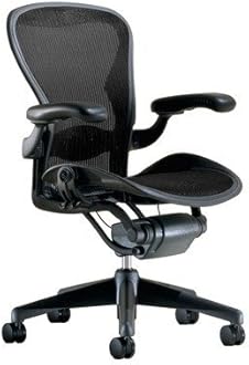 Aeron Chair by Herman Miller - Highly Adjustable - Graphite Frame - Lumbar Pad - True Black (Large)