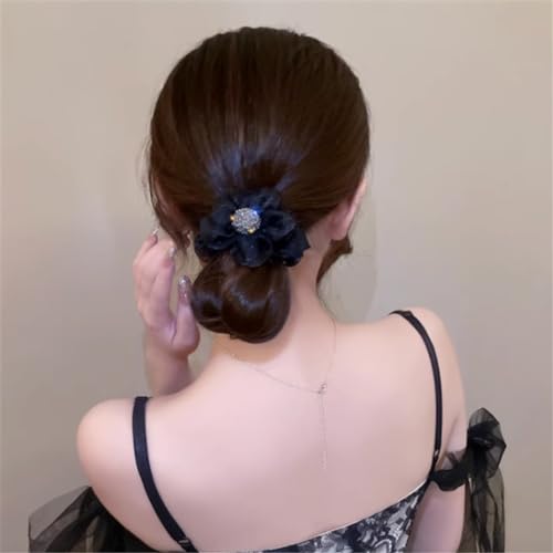 Flower Headdress Leather Band Female Tie Marble Hair Decoration Headband Rope Circle image 5