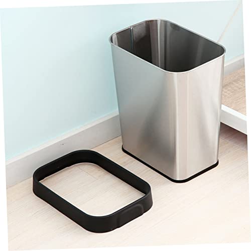 Caneca de basura rectangular negra de acero inoxidable 8 L miniatura 6