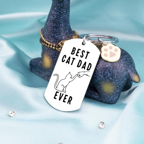 Aisity Cat Dad Gifts For Cat Daddy Cute Cat Gifts For Cat Lovers Cat Themed Cat Gifts For Men Dad Key Chain Best Cat Dad Ever Gifts For Dad Personalized Keychain For Dad Birthday Christmas Stocking Stuffers thumb #3