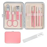 10 in 1 Manicure kit for Women Professional Pink Nail kit, Nail Care kit and Personal Toe Nail Clippers, Complete Manicure Set Women with Travel Beauty Tools Convenience Set
