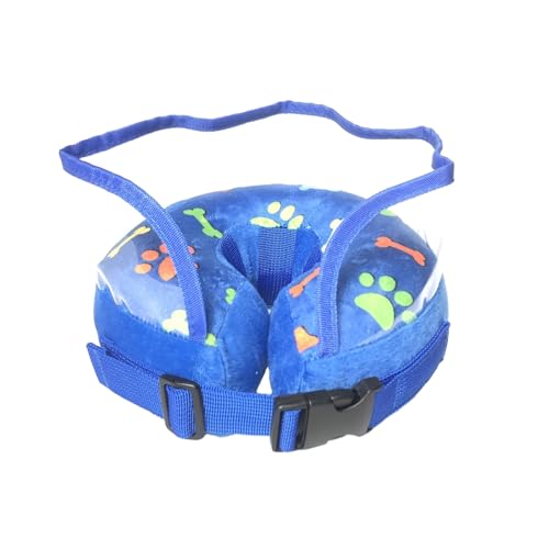 Qsvbeeqj Stop Licking and Biting Inflatable Collar Protective Cone for Pets Clear Baffle for Visibility for Post