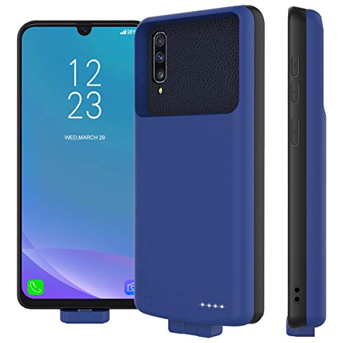 zukabmw Funda Batería para Samsung Galaxy A50, 7000mAh Cargador Portatil Batería Recargable de Adsorción Magnética Carcasa Batería Recargable Power Bank Case para Samsung Galaxy A50 Azul