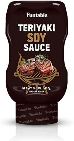 FUNTABLE TERIYAKI SOY SAUCE - Teriyaki Flavored Sweet Soy Sauce for Dipping, Glazing, Marinade, Seasoning for Korean Bulgogi, Meats, Grill (14.1OZ)