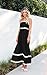Angashion Women Summer Maxi Dress - Casual Spaghetti Strap Backless RIC Rac Fashion Flowy Long Beach Sundresses Black Medium