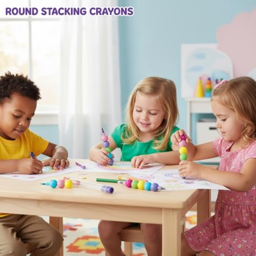 Fun Express Round Stacking Crayons for Kids - Set of 12 - image 5