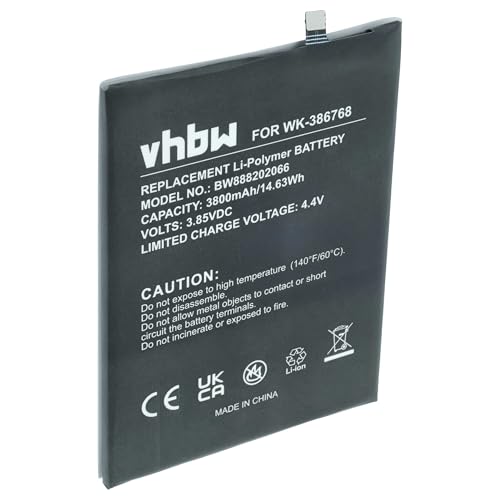vhbw 1x Batterie Compatible avec Wiko Y80, W-V720 téléphone Portable (3800mAh, 3,85V, Li-polymère)