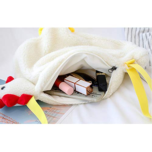 Women Cute Chicken Animal Style Shoulder Handbag Girl Hen Crossbody Purse Messenger Bag (White) #TOP3