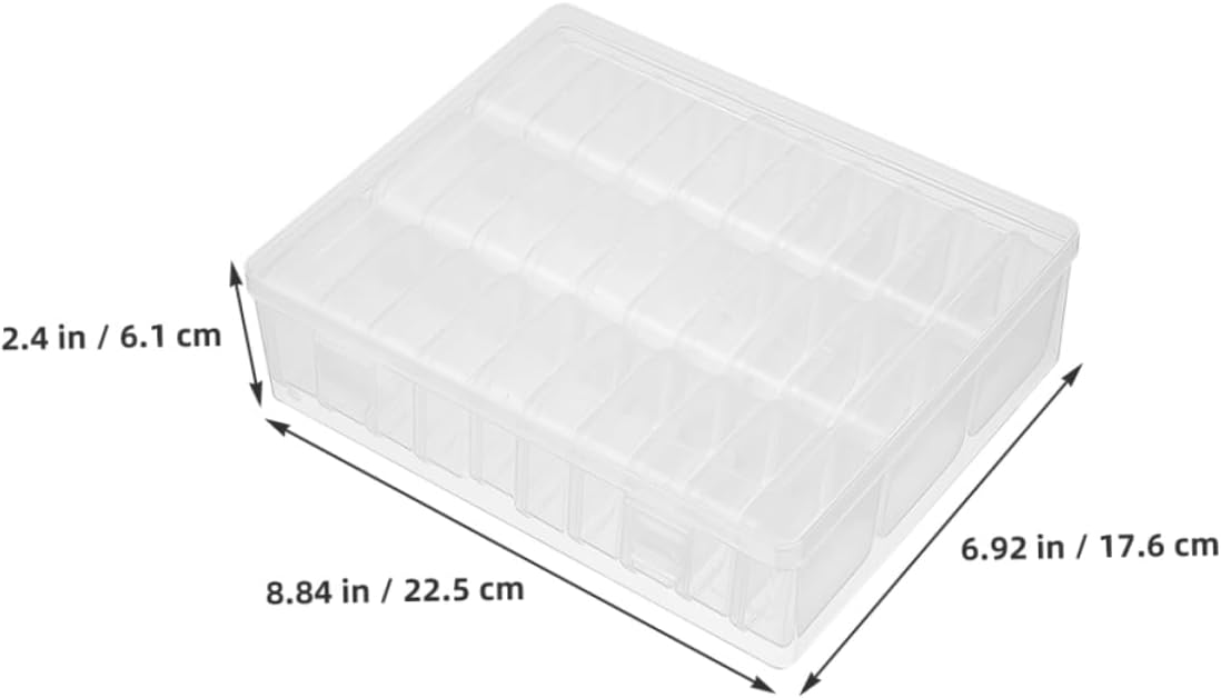 ARTIBETTER 3PCS Storage Box with Dividers Plastic Craft Organizer for Desk Multi-Functional Dustproof Container for Jewelry and Sewing Supplies