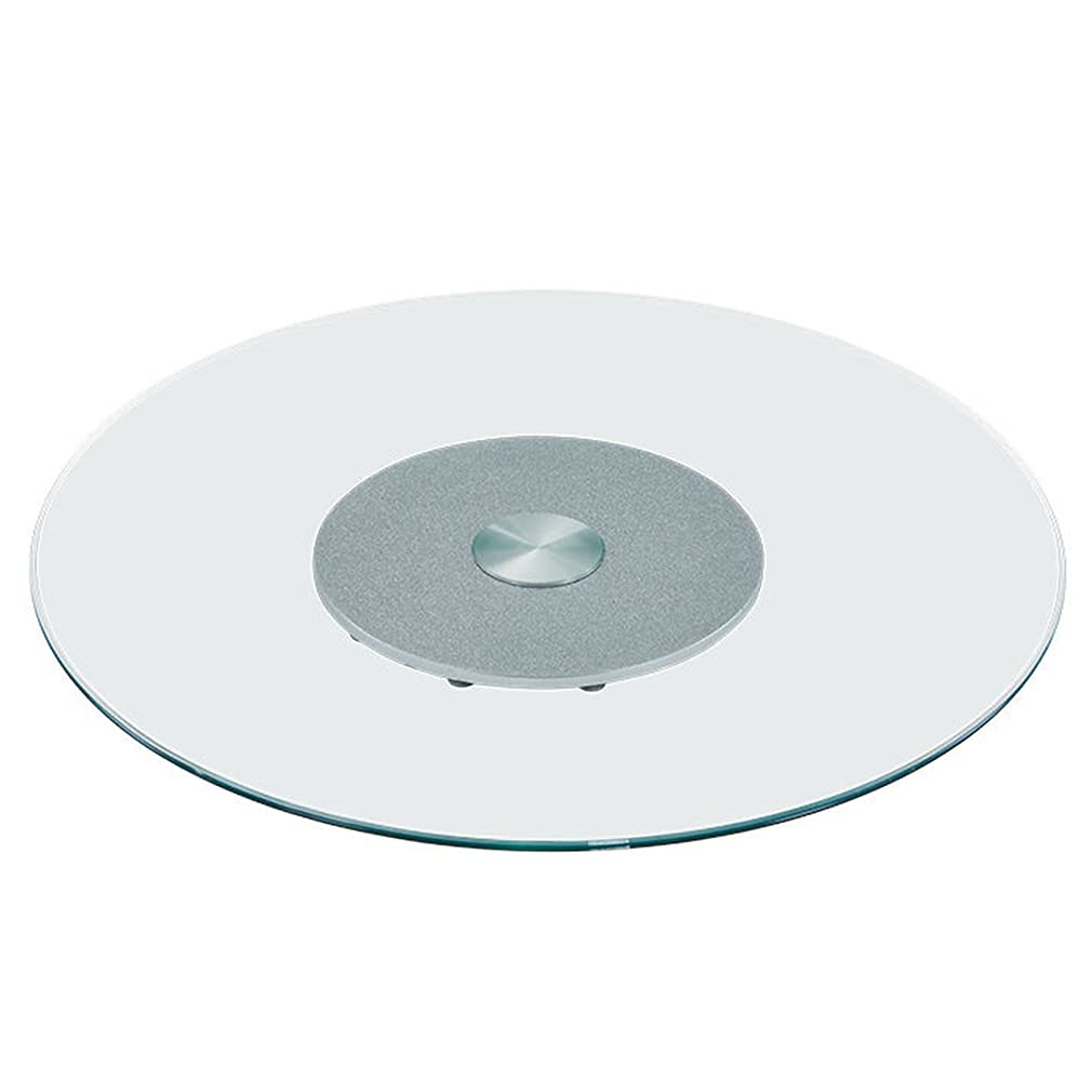 Assiette de service en verre trempé CHEWYNP avec plateau tournant silencieux pour table