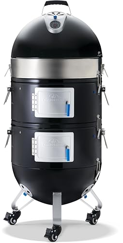 Napoleon Apollo® 22-In Vertical Charcoal Water Smoker, Gloss Black Finish, Stainless Steel Grids, ACCU-PROBE Temperature Gauge