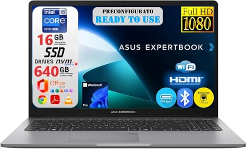 ASUS ExpertBook P1 (P1503), Intel i5-13420H, 16GB RAM DDR5, 640Gb