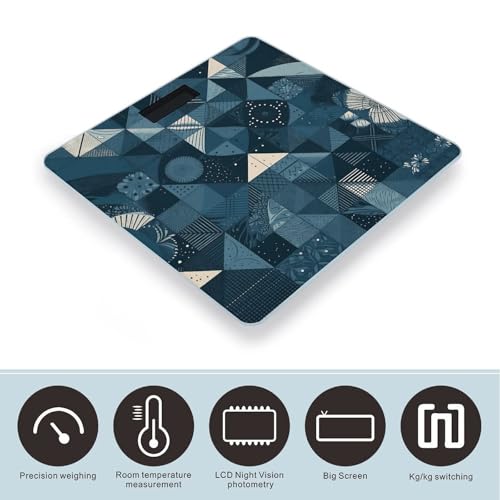 Báscula digital de precisión diseño geométrico azul miniatura 3