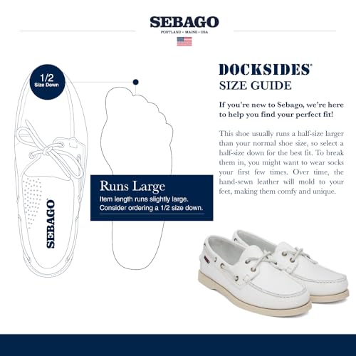 Image of Sebago Portland Boat Shoes - Full-Grain Leather Moccasins, Handsewn with Leather Sock Lining and Non-Marking, Slip-Resistant Sipped Rubber Outsoles
