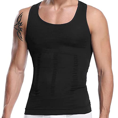 Camiseta reductora YRYRYW para disimular barriga y moldear el pecho de hombres en blanco