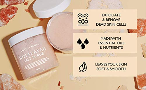 Brooklyn-Botany-Himalayan-Body-Scrub-Foot-Scrub-100-Natural-Skin-Exfoliator-Clears-Dead-Skin-Moisturizing-Exfoliating-Body-Scrub-With-Sweet-Almond-Oil-Body-Scrub-For-Women-Men-10-oz Brooklyn Botany Himalayan Salt Body Scrub - Moisturizing and Exfoliating Body, Face, Hand, Foot Scrub - Fights Stretch Marks, Fine Lines, Wrinkles - Great Gifts for Women & Men - 10 oz