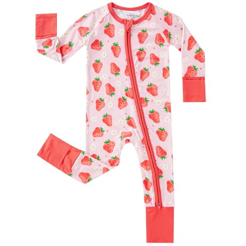 Image of pureborn Baby Infant Boys Girls Zipper Sleeper Snug Fit Viscose from Bamboo Pajamas 0-24 Months