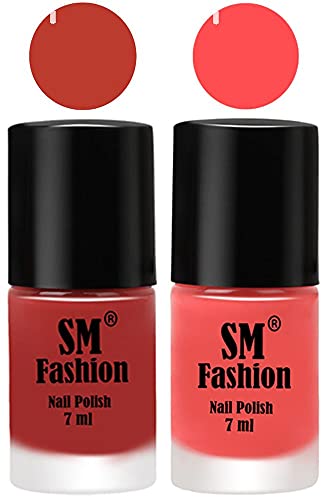 Image of Long Lasting Nail Polish | Nail Paint Combo 7 ml Each) - Set of 2 Dark Peach-Peach Pink