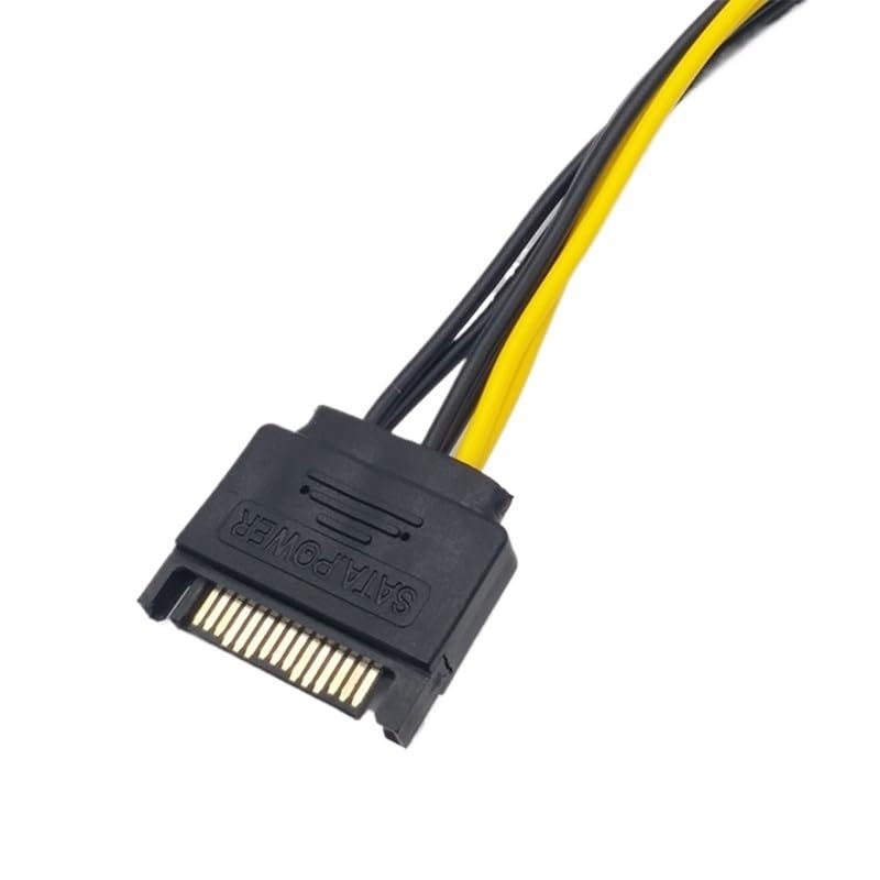 10PCS 15Pin SATA Male to 8Pin PCI-E Power Supply Cable 20Cm SATA Cable 18AWG Wire for Graphic Card