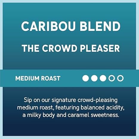 Caribou Coffee, Medium Roast Ground Coffee, 100% Arabica Coffee - Caribou Blend 20 Ounce Bag