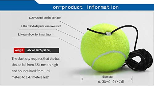 AICHUANG Tennis-Trainingsball und Ersatzball für Trainer - Mit Schnur für Indoor- und Outdoor-Übungen - Langlebiger Sprungball, 3 Stück