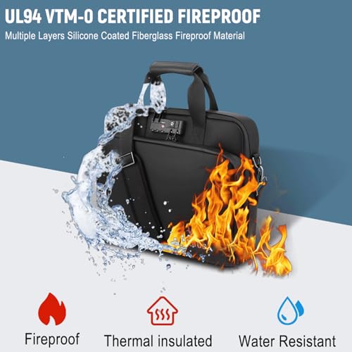 Fireproof Laptop Bag, Important Document Organizer, Shockproof Messenger Bag Briefcase for Travel & Business, w/ 13 Pocket Expanding File Folder, Accordion File Organizer, Legal Size File2