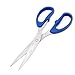 Aexit Household Plastic Hand Tools Handle Metal Flute Scissors Cutter Blue Scissors & Shears Silver Tone