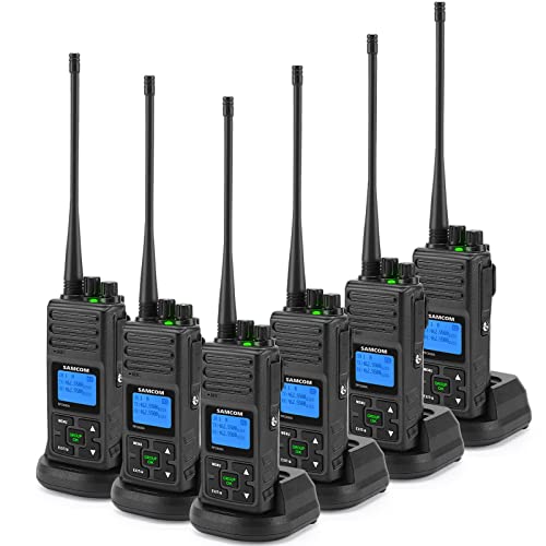 Samcom Fpcn30A Two Way Radios Long Range 5 Watts Walkie Talkies For Adults Rechargeable 2 Way Radios Uhf Programmable Handheld Business Radio 1500Mah Battery With Earpieces,Group Call, 6 Packs #TOP23