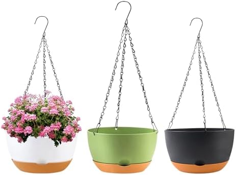 Amazon.com: KPUVX 10 inch Hanging Planters for Indoor Outdoor Plants ...
