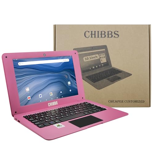 Image of CHIBBS 10.1 inch Inch Kids Netbook Laptop Powered by Android 12 Operating System, 2gb Ram + 64gb Storage, 2* USB, Camera, Wi-Fi + Free Accessories Included- Pink