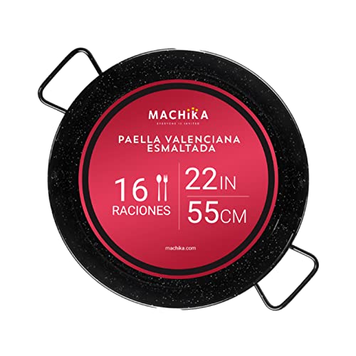 El Mejor Listado de Donde comprar paella - solo los mejores. 40 Machika Paellera Valenciana Esmaltada | Sartén Antiadherente con Asas Resistentes | Sarten Esmaltado Perfecto para Cocinar Paella, Carnes, Pescados, Camarones y Más | 16...