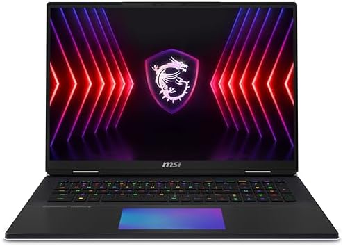 MSI Titan 18 HX A14VHG-083CA 18″ UHD+ 120Hz Mini LED Gaming Laptop, Intel Core i9-14900HX, RTX 4080, 64GB DDR5, 4TB NVMe SSD, Windows 11 Pro