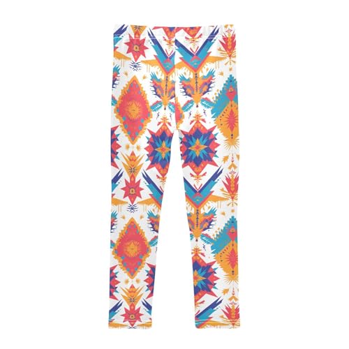 KLL Mexican Fabric Pattern Colorful Toddler Girl Leggings Fashion Full Length Leg Yoga Pants Running2