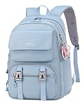 SellerFun Teen Girls Casual Backpack High Middle School Daypack Women Daily Travel Laptop Bag(B Blue,29 Liters)