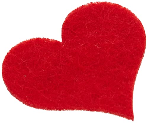 Glorex Cœur en Feutre, Rouge, 4 cm, Set de 10 Pièces