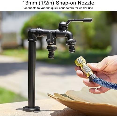 Outdoor Garden Water Column, Brass Faucets, Water Column with Double Tap, Antifreeze and Sun-Resistant, Independent Switch,Suitable for Irrigation and Flushing(42x19cm/1