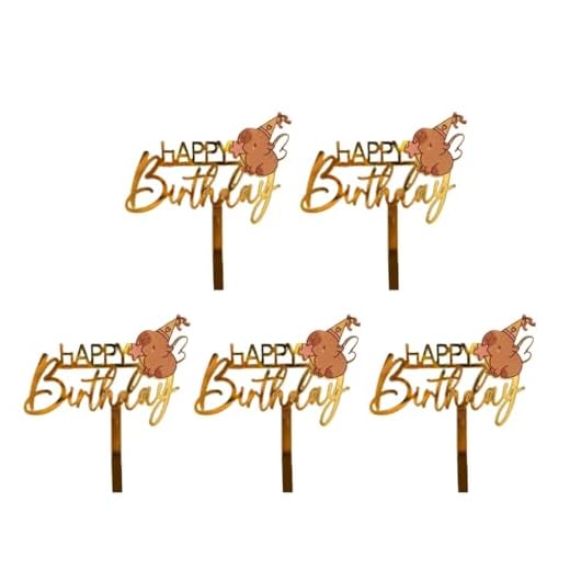 5 adornos para tartas de cumpleaños, cupcakes, adornos de dibujos animados para tartas de Capibara