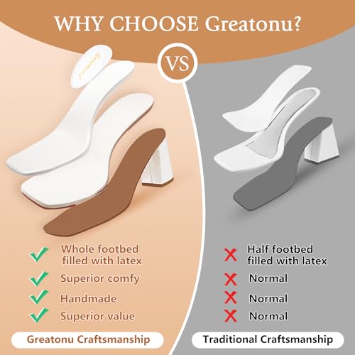 Greatonu Women's Braided Heeled Sandals Square Open Toe Summer Heels Slip On Dressy Sandals with Chunky Heel 3.35 Inch2