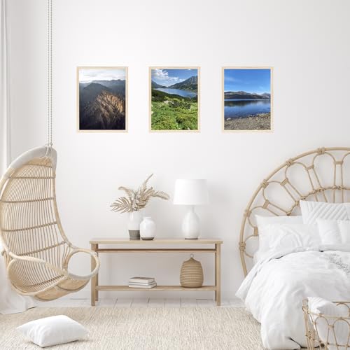Image of JCJMY 11x15 Picture Frame for Wall Hanging, Wall Mounting Horizontally or Vertically, 11 x 15 Wall Gallery Poster Photo Frame with Shatter Resistant Plexiglass, Natural