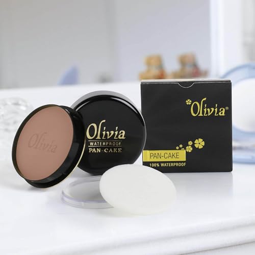 Image of Olivia Pan Cake 100% Waterproof 25g | Full Coverage Makeup Base | Smudge-Proof & Sweat-Resistant | Long-Lasting Velvety Finish | Hides Blemishes | For All Skin Types | Light Egyptian - 919