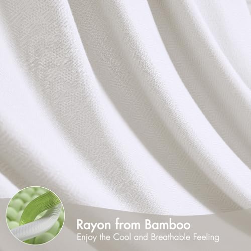 Image of Madison Park King Size Summer Blanket, White, 70% Rayon from Bamboo
