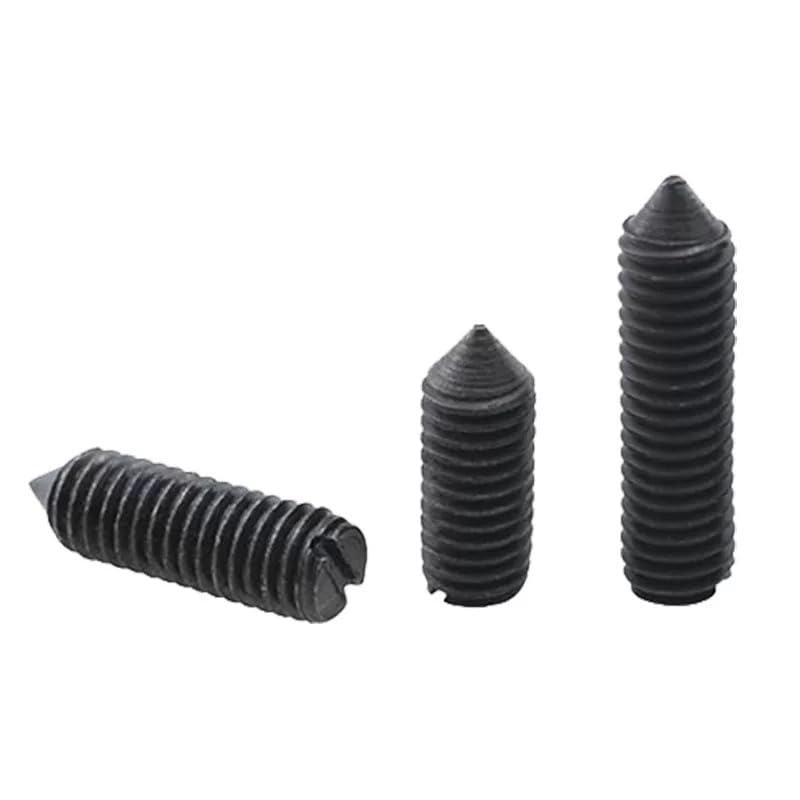 Black Steel Slotted Set Screws with Cone Point M2 M2.5 M3 M4 M5 M6 M8 M10 (500,M5 x 0.8 x 16mm)