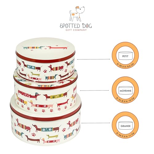 Boîtes à biscuits gâteaux pâtisseries métal hermétiques empilables 25cm